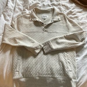 Good fellow quarter button up cream sweater